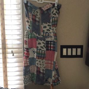 Strapless Plaid Dress